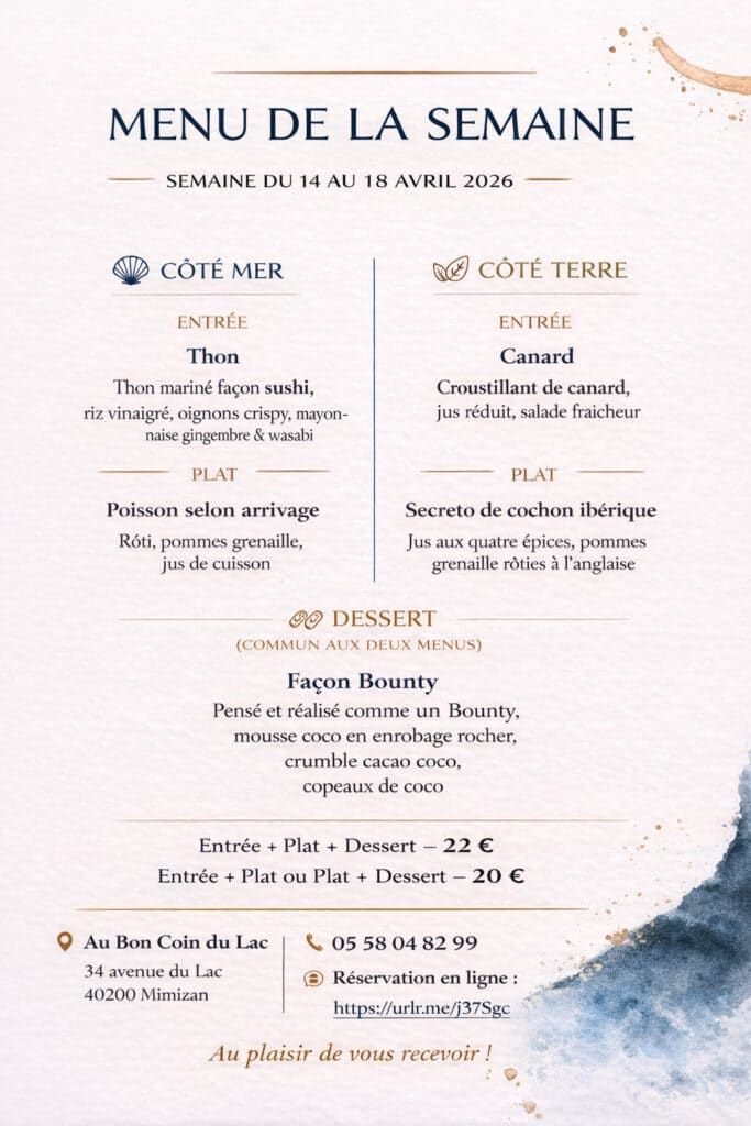 Menu de la semaine140426