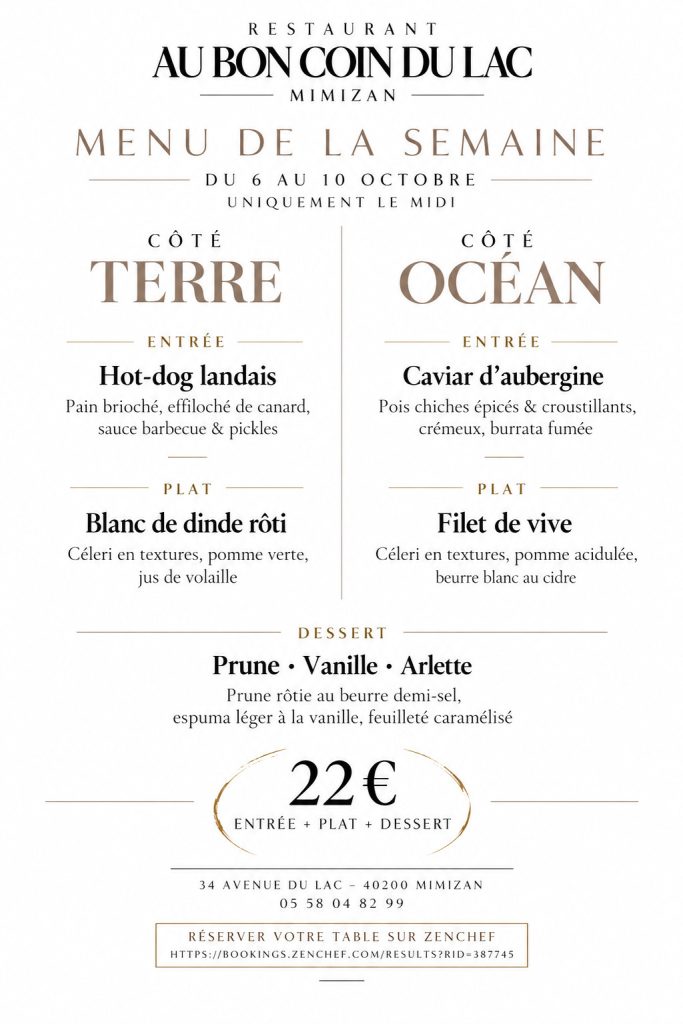 menu 6 sept 2026
